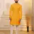 Yellow color embroidery work ceremonial ethnic kurta payjama for men's