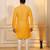 Yellow color designer embroidery work ceremonial ethnic kurta payjama for men's