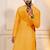Yellow color designer embroidery work ceremonial ethnic kurta payjama for men's
