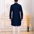 Blue color designer embroidery work ceremonial ethnic kurta payjama for men's