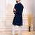 Blue color designer embroidery work ceremonial ethnic kurta payjama for men's