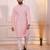 Pink color designer embroidery work ceremonial ethnic kurta payjama for men's