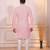 Pink color designer embroidery work ceremonial ethnic kurta payjama for men's