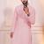 Pink color designer embroidery work ceremonial ethnic kurta payjama for men's