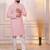 Pink color designer embroidery work ceremonial ethnic kurta payjama for men's