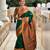 green color paithani silk blend fabric  woven meenakari jacquard designer graceful wedding saree