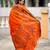 orange color paithani silk blend fabric  woven meenakari jacquard designer graceful wedding saree