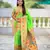 parrot green paithani silk blend woven meenakari jacquard graceful wedding saree