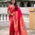 pink color paithani silk blend fabric woven meenakari jacquard graceful wedding saree