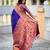 violet color paithani silk blend fabric  woven meenakari jacquard designer graceful wedding saree