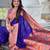 violet color paithani silk blend fabric  woven meenakari jacquard designer graceful wedding saree