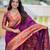 wine color paithani silk blend fabric  woven meenakari jacquard designer graceful wedding saree