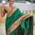 green color  woven meenakari jacquard designer paithani silk blend fabric ethnic saree