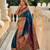 teal color  woven meenakari jacquard designer paithani silk blend fabric ethnic saree