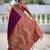 wine color  woven meenakari jacquard designer paithani silk blend fabric ethnic saree