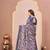 blue color tussar silk blend designer printed saree with woven designer