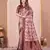 maroon color tussar silk blend printed saree with woven 