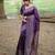 Purple color handloom raw silk fabric ethnic designer partywear saree