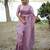Lavender color handloom raw silk fabric ethnic designer partywear saree