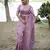 Lavender color handloom raw silk fabric ethnic partywear saree