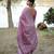 Lavender color handloom raw silk fabric ethnic designer partywear saree
