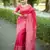 Pink color handloom raw silk fabric ethnic partywear saree