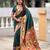 green color paithani silk blend  woven meenakari jacquard designer heavy wedding special saree