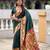 green color paithani silk blend  woven meenakari jacquard designer heavy wedding special saree