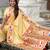 cream color paithani silk blend  woven meenakari jacquard designer heavy wedding special saree
