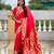 gajri color paithani silk blend  woven meenakari jacquard designer heavy wedding special saree