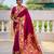 magenta color paithani silk blend  woven meenakari jacquard designer heavy wedding special saree