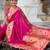 magenta color paithani silk blend  woven meenakari jacquard designer heavy wedding special saree
