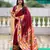 maroon color paithani silk blend woven meenakari jacquard heavy wedding special saree