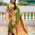 mahendi color paithani silk blend  woven meenakari jacquard designer heavy wedding special saree