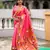 pink color paithani silk blend woven meenakari jacquard heavy wedding special saree
