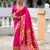 pink color paithani silk blend woven meenakari jacquard heavy wedding special saree
