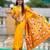 yellow color paithani silk blend  woven meenakari jacquard designer heavy wedding special saree