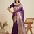 voilet color wevon jari rich pallu border kanjivaram silk blend saree