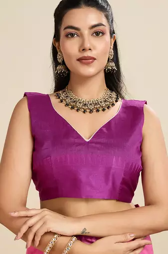 Pink khadi raw silk blend wevon pallu border ethnic festive wear saree