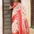 cotton woven designer red and white traditional ceremonial saree