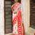 cotton woven designer red and white traditional ceremonial saree