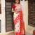 cotton woven designer red and white traditional ceremonial saree