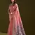 Pink color muga cotton ethnic partywear saree