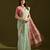 Sea green color muga cotton designer ethnic partywear saree
