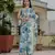 Blue color graceful chinon fabric smart girlie printed ready to wear saree