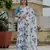 White color graceful chinon fabric smart girlie printed ready to wear saree