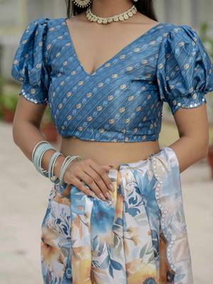 Multy graceful chinon smart girlie printed ready to wear saree 6