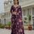 Purple color stylish ready to wear chinon fabric partywear saree