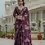 Purple stylish ready to wear chinon fabric partywear saree