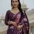 Purple color stylish ready to wear chinon fabric partywear saree